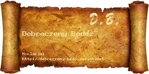 Debreczeny Bedő névjegykártya